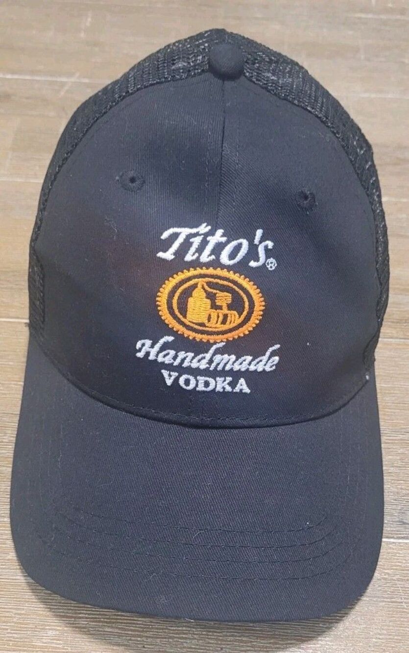 Titos Vodka Hat Cap Snap Back Black Trucker College Party Frat Austin Texas Mens
